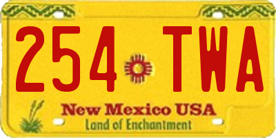 NM license plate 254TWA