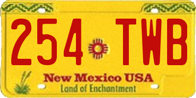 NM license plate 254TWB