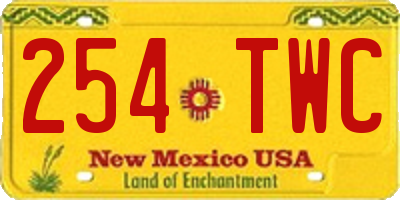 NM license plate 254TWC