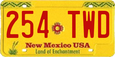 NM license plate 254TWD