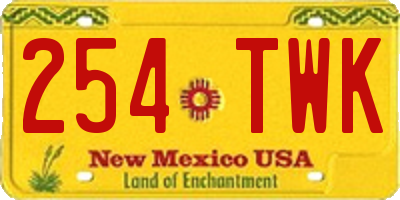 NM license plate 254TWK