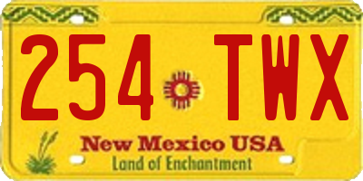 NM license plate 254TWX