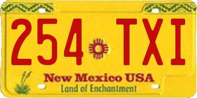 NM license plate 254TXI