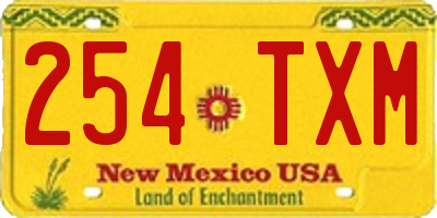 NM license plate 254TXM