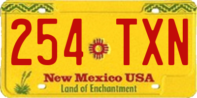 NM license plate 254TXN