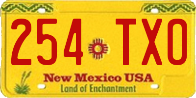 NM license plate 254TXO