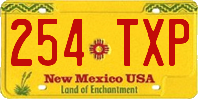 NM license plate 254TXP