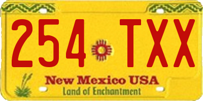 NM license plate 254TXX