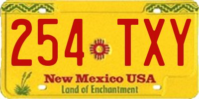 NM license plate 254TXY