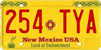 NM license plate 254TYA