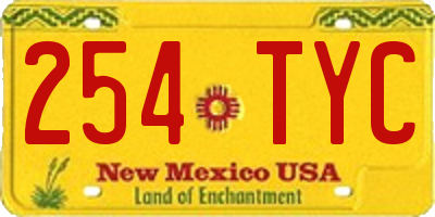 NM license plate 254TYC