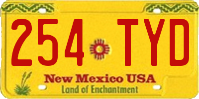 NM license plate 254TYD