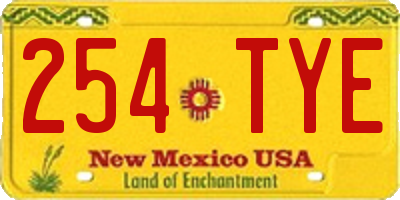 NM license plate 254TYE