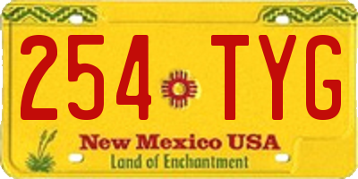 NM license plate 254TYG