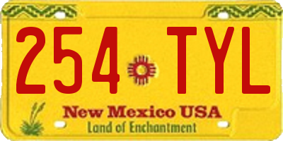 NM license plate 254TYL