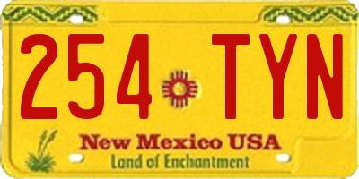 NM license plate 254TYN