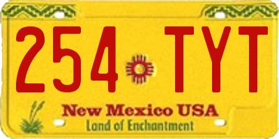 NM license plate 254TYT