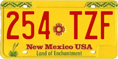 NM license plate 254TZF