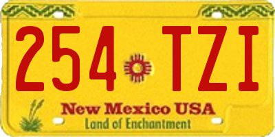 NM license plate 254TZI