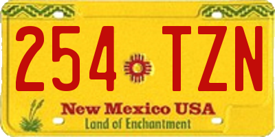 NM license plate 254TZN