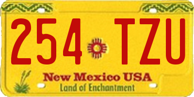 NM license plate 254TZU