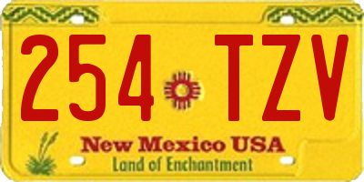 NM license plate 254TZV