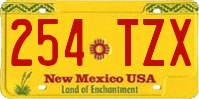 NM license plate 254TZX