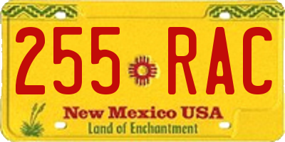 NM license plate 255RAC