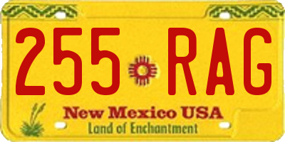 NM license plate 255RAG