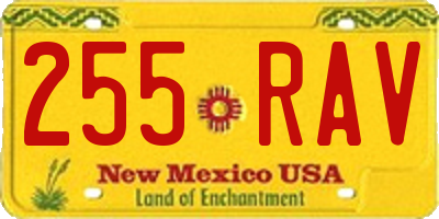 NM license plate 255RAV