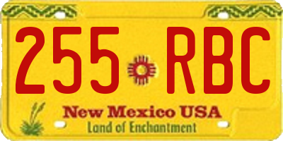 NM license plate 255RBC