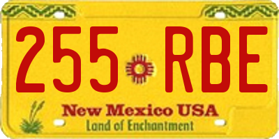 NM license plate 255RBE