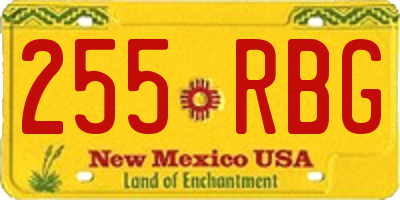 NM license plate 255RBG