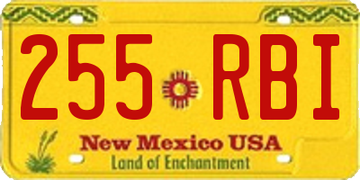 NM license plate 255RBI