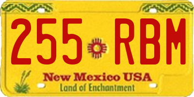 NM license plate 255RBM