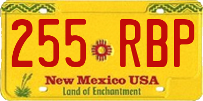 NM license plate 255RBP