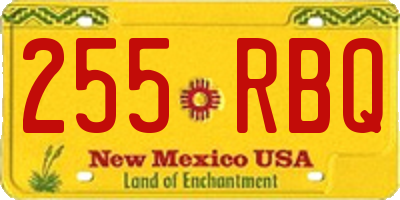 NM license plate 255RBQ