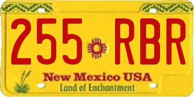 NM license plate 255RBR