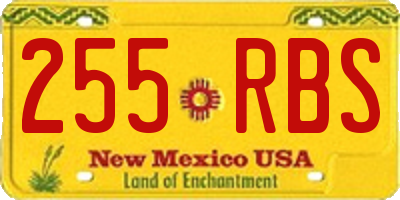 NM license plate 255RBS