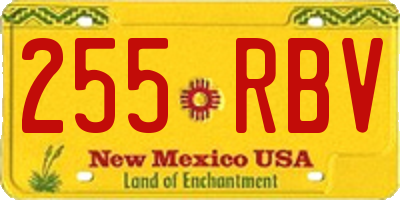 NM license plate 255RBV