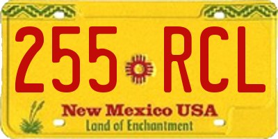 NM license plate 255RCL