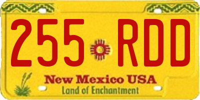 NM license plate 255RDD