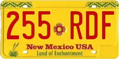 NM license plate 255RDF