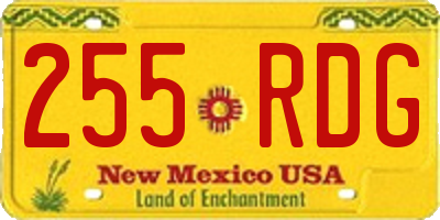 NM license plate 255RDG