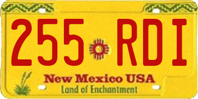 NM license plate 255RDI
