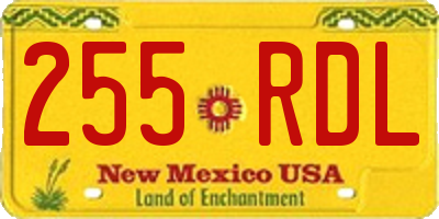 NM license plate 255RDL