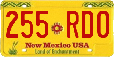 NM license plate 255RDO