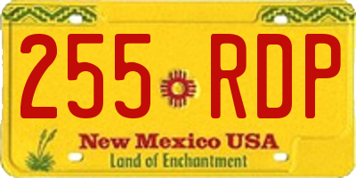 NM license plate 255RDP
