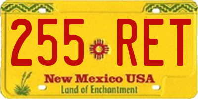 NM license plate 255RET