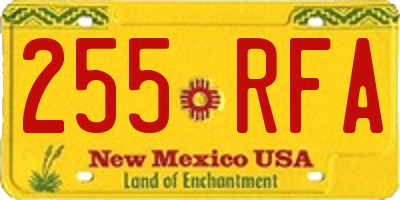 NM license plate 255RFA